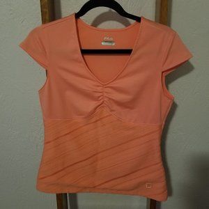 Fila Short Sleeve Work Out Top Orange Sz M
